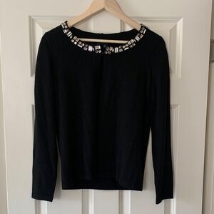 Banana Republic Black Cardigan with Embellished Neckline